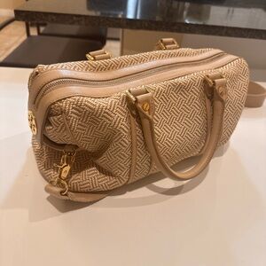 Tory Burch Beige Textured Satchel